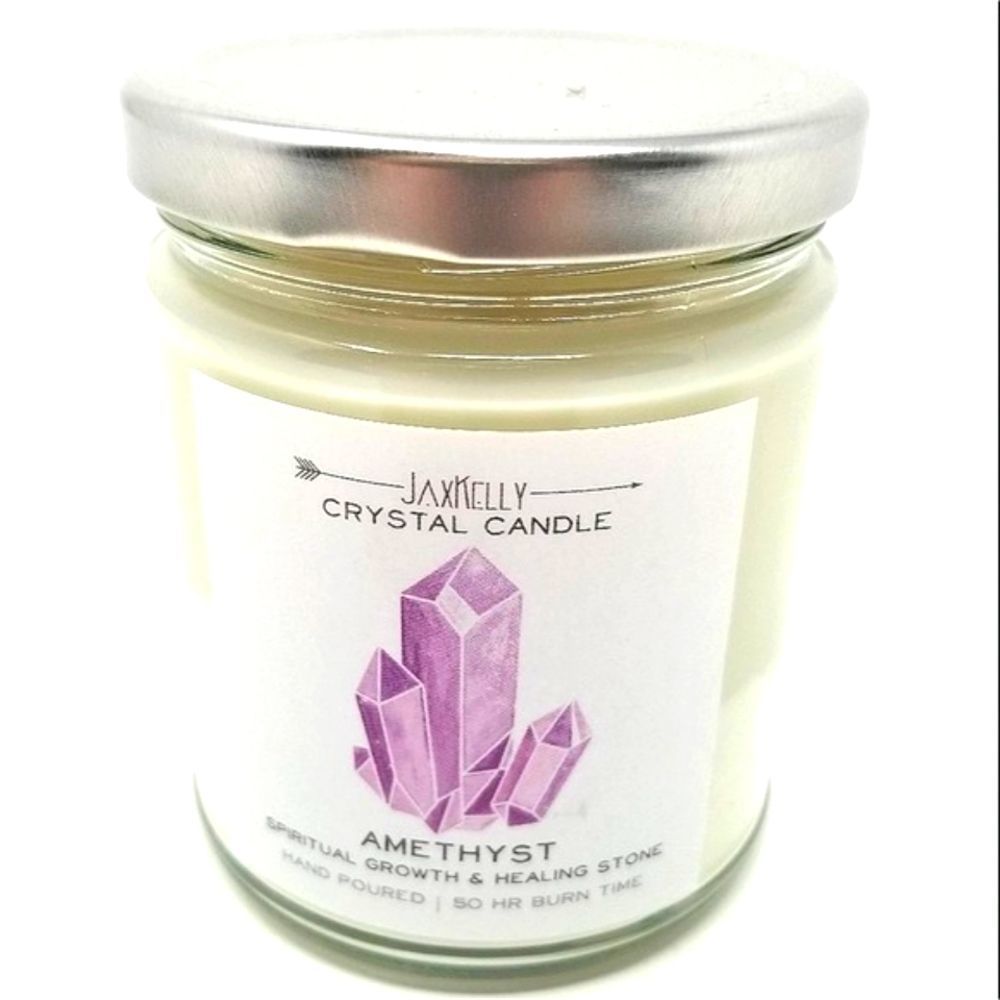 JAX & KELLY Purple Amethyst Crystal Scented Candle NEW WITH TAG